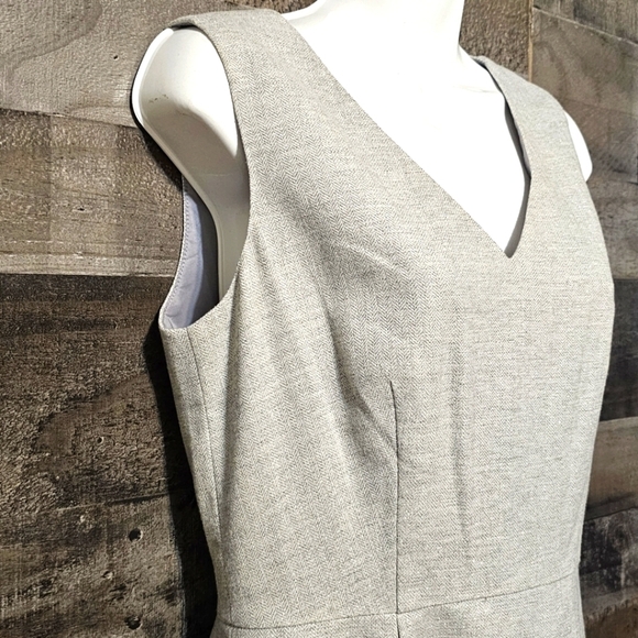 Banana Republic Gray Silver Sparkle Sheath Dress Wool Blend Lined Size 8 - Picture 4 of 6
